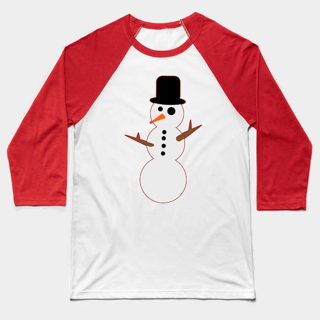 Time for a Winter Snowman Friend Baseball T-Shirt by fuzzydragons